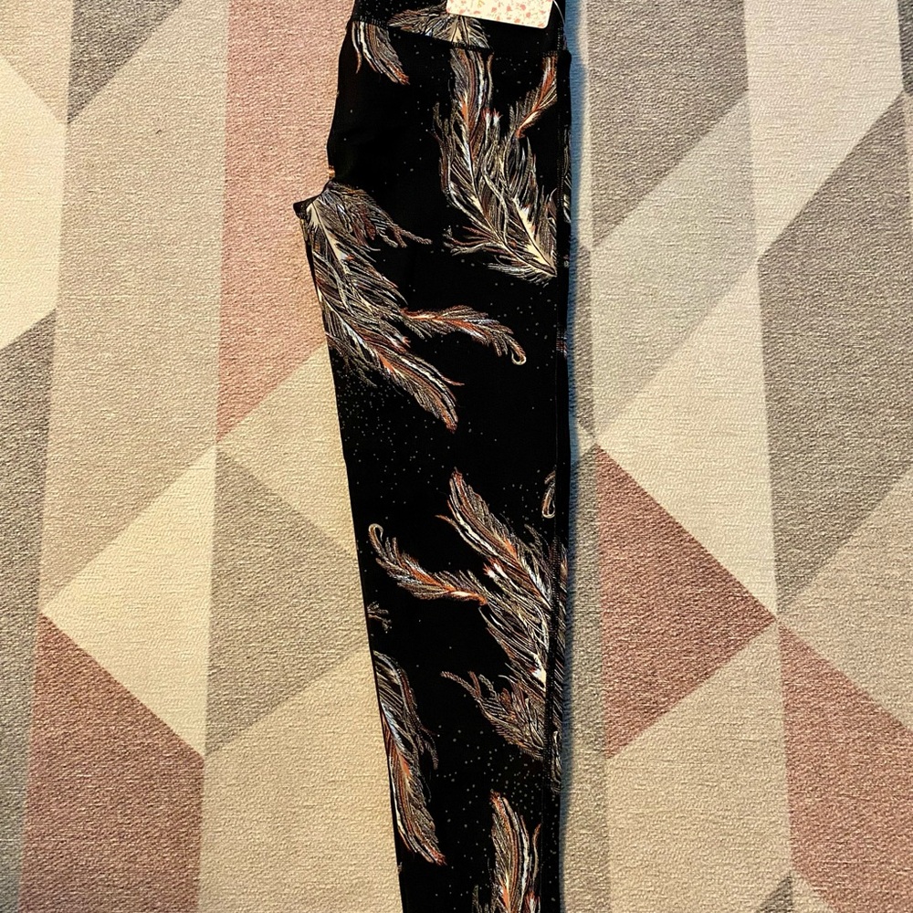 Free People Black Leggings with Feather Print - Picture 3 of 3